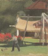 Clarice Beckett Hawthorn Tea Gardens, oil painting